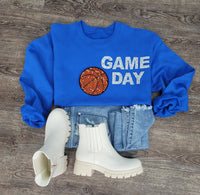 Hazel Blues® |  Game Day Rhinestones Patch Sweatshirt