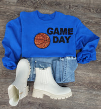 Hazel Blues® |  Game Day Rhinestones Patch Sweatshirt