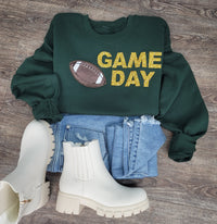 Hazel Blues® |  Game Day Rhinestones Patch Sweatshirt