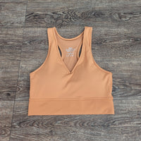 Hazel Blues® |  ATHLETIC RACERBACK CROPPED TANK TOP W/BUILT-IN BRA