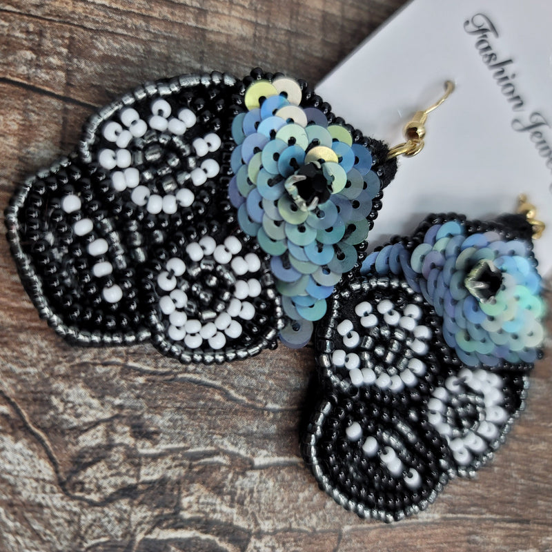 Hazel Blues® |  Day of the Dead Skull Beaded Earrings