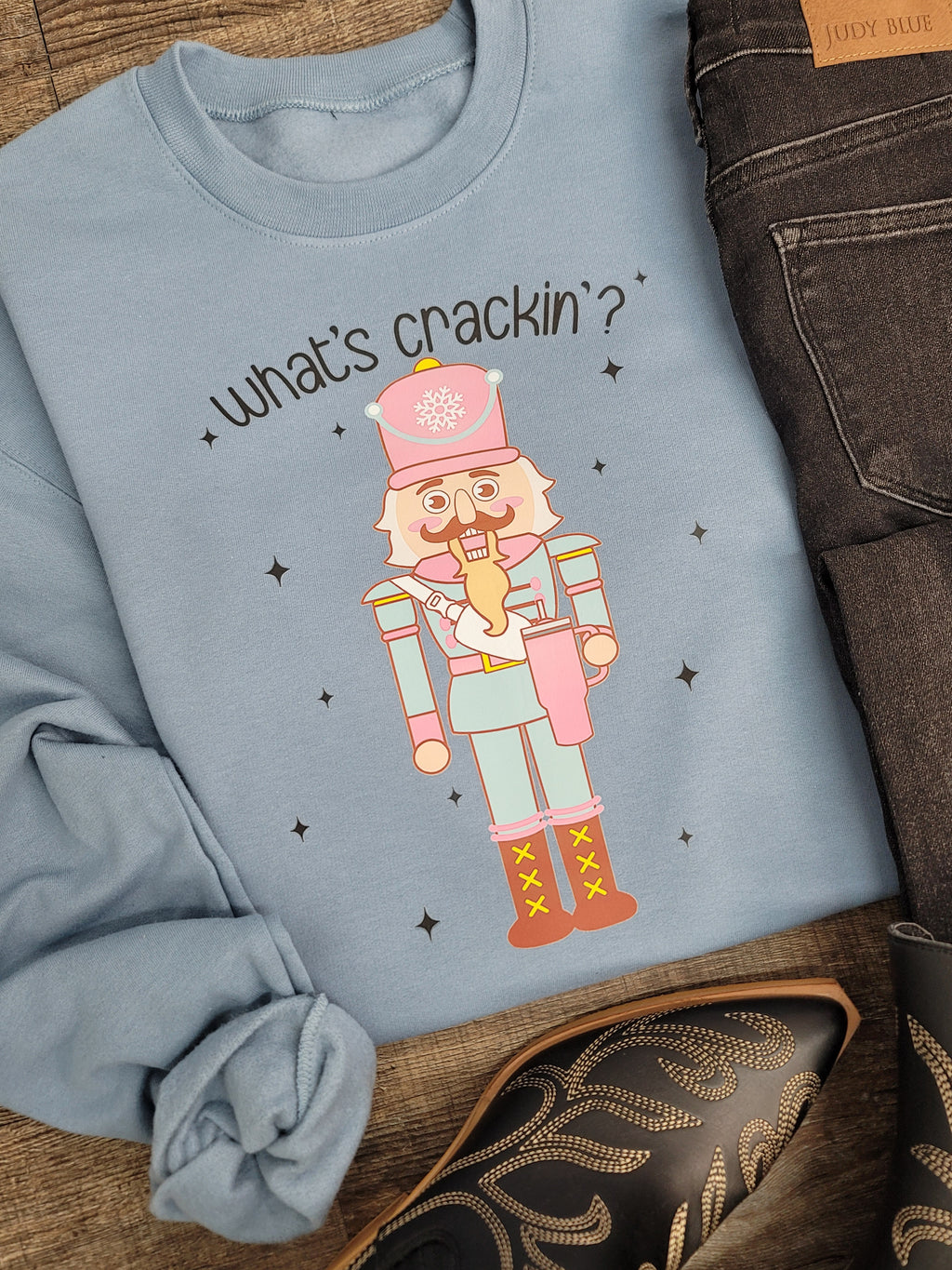 Hazel Blues® |  What's Crackin' Graphic Sweatshirt