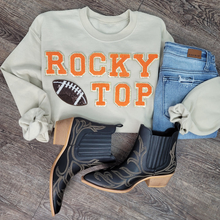 Hazel Blues® |  Rocky Top Chenille Patch Sweatshirt