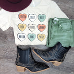 Hazel Blues® |  Country Band Conversation Heart Graphic Tee