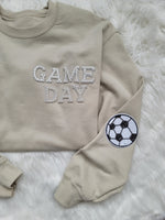 Hazel Blues® |  Game Day Pearl w/Soccer Patch Sweatshirt