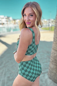 Hazel Blues® |  Bali Checkered Swim Top