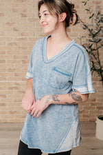 Hazel Blues® |  Earthy Chic Mineral Wash Mini Dress in Denim