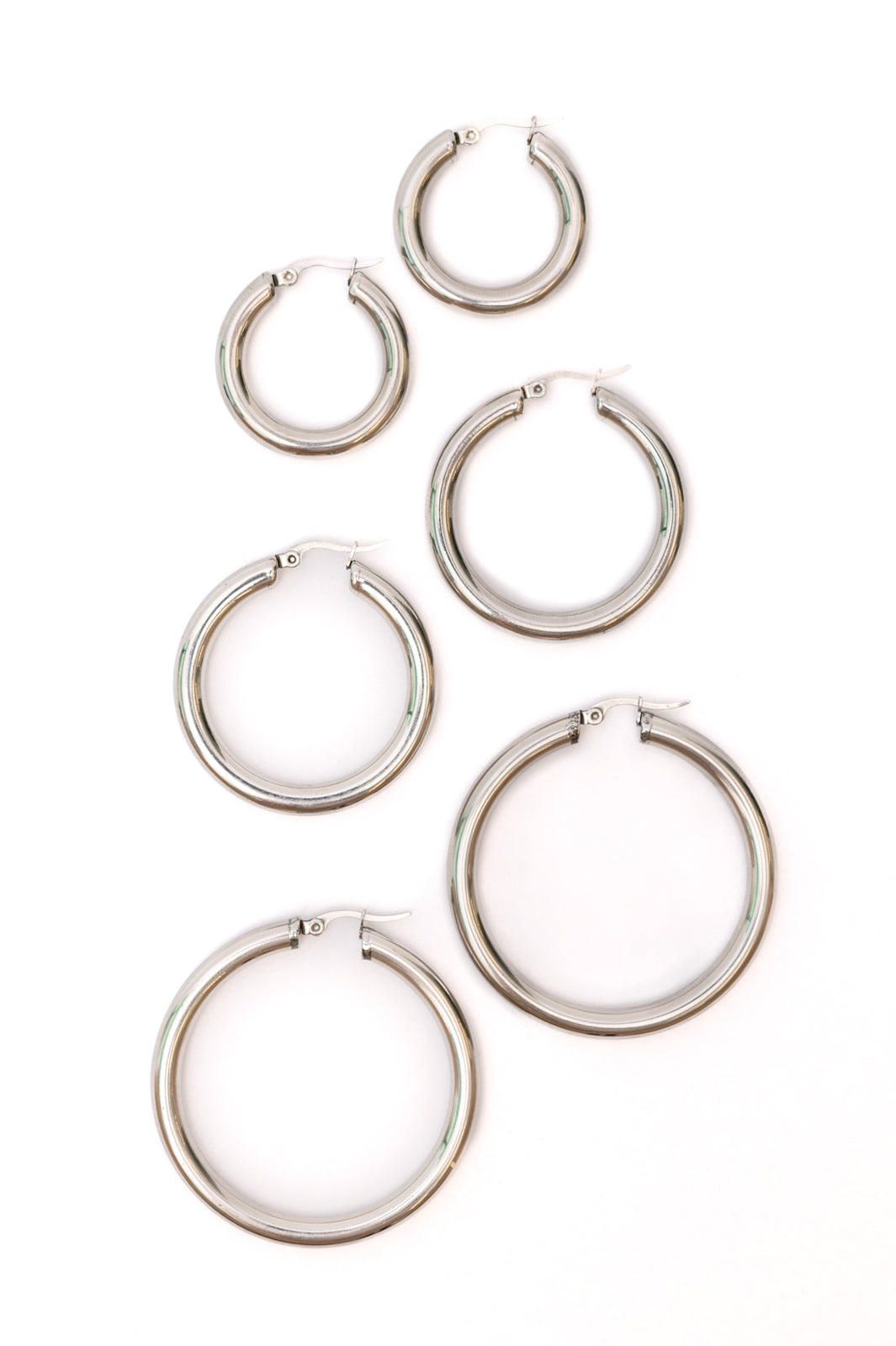 Hazel Blues® |  Day to Day Hoop Earrings Set in Silver