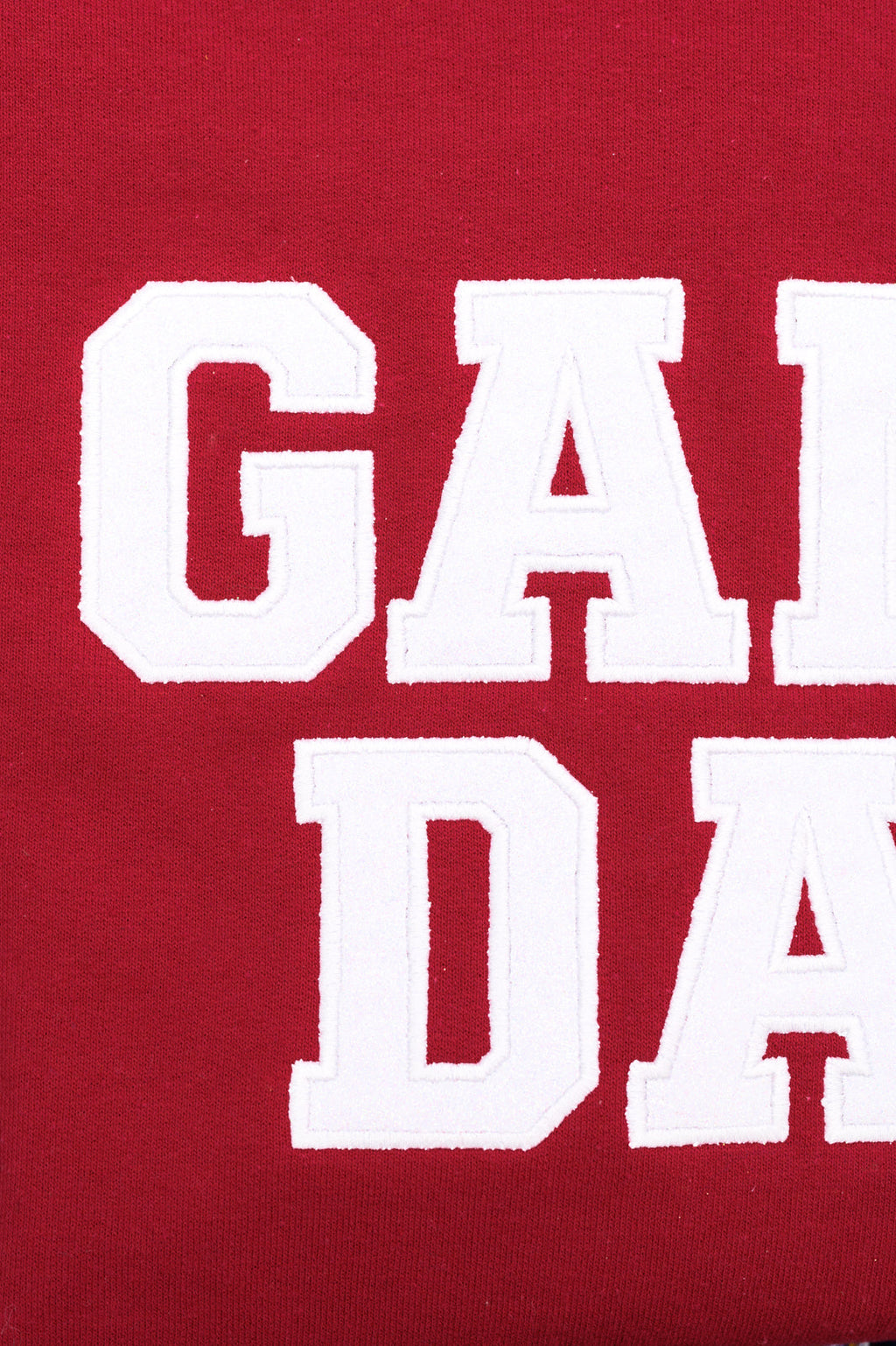 Hazel Blues® |  PREORDER: Embroidered Glitter Game Day Sweatshirt in Crimson/White