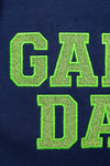 Hazel Blues® |  PREORDER: Embroidered Glitter Game Day Sweatshirt in Navy/Green