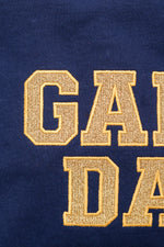 Hazel Blues® |  PREORDER: Embroidered Glitter Game Day Sweatshirt in Navy/Old Gold