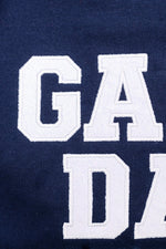 Hazel Blues® |  PREORDER: Embroidered Glitter Game Day Sweatshirt in Navy/White