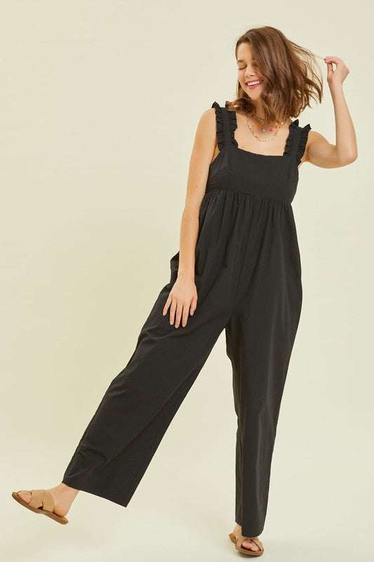 Hazel Blues® |  Wide Leg Jumpsuit Featured with Back Tie Detail