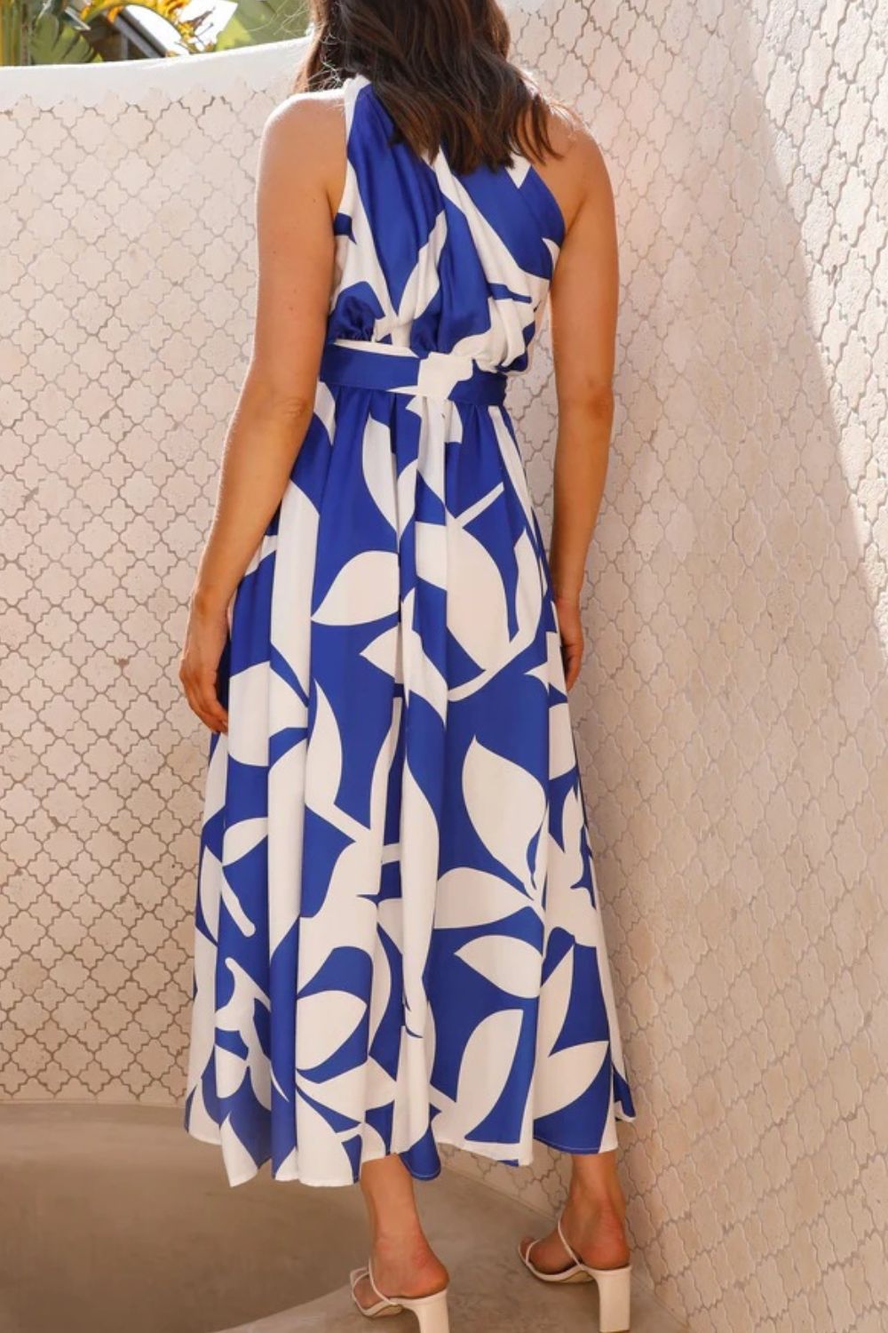 Hazel Blues® |  Ruched Printed Single Shoulder Dress