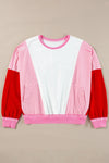 Hazel Blues® |  Striped Color Block Round Neck Long Sleeve Sweatshirt