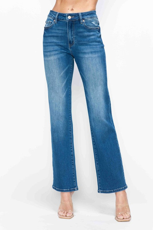 Hazel Blues® |  bytos Cat's Whiskers High Rise Straight Jeans