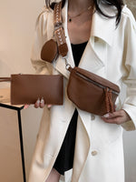 Hazel Blues® |  PU Leather Adjustable Strap Crossbody Bag with Coin Purse