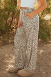 Hazel Blues® |  Brown Leopard Drawstring Elastic Waistband Loose Pants