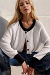Hazel Blues® |  Double Take Contrast Button Up Long Sleeve Cardigan