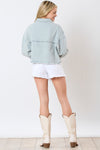Hazel Blues® |  Football Towel & Sequin Embroidery Denim Jacket
