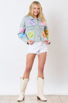 Hazel Blues® |  Football Towel & Sequin Embroidery Denim Jacket
