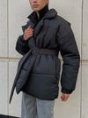 Hazel Blues® |  Puffer Long Sleeve Winter Coat with Belt
