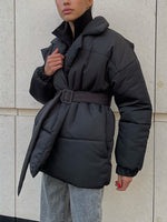 Hazel Blues® |  Puffer Long Sleeve Winter Coat with Belt