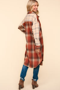 Hazel Blues® |  Flannel Plaid Oversized Shacket with Pockets