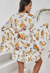 Hazel Blues® |  Printed V-Neck Flare Sleeve Mini Dress
