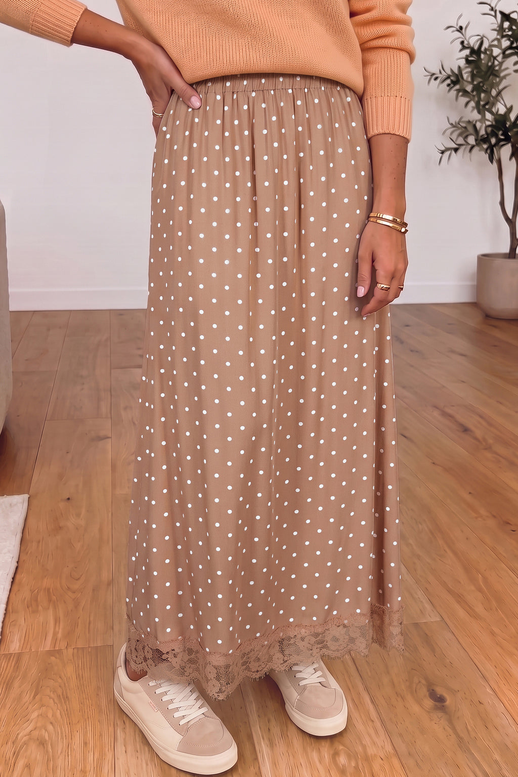 Holly Hart Polka-Dot Lace Skirt