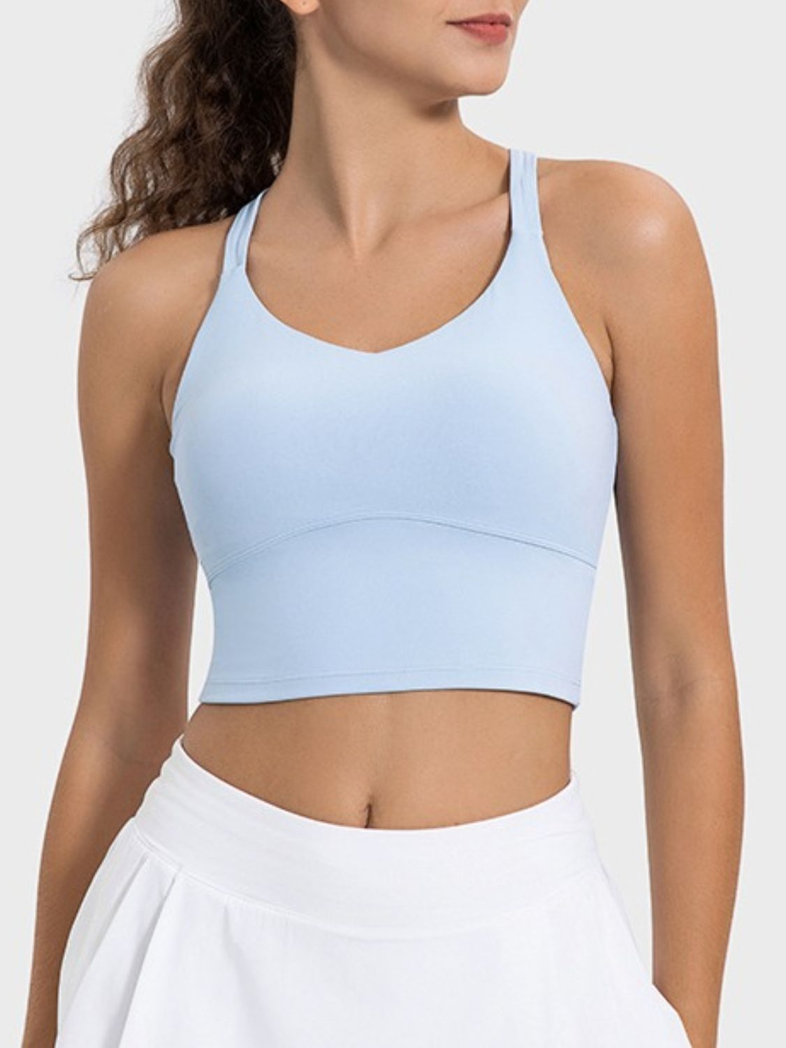 Hazel Blues® |  Crisscross Round Neck Active Tank