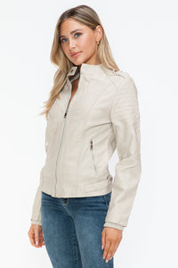 Hazel Blues® |  Snobbish PU Leather Biker Jacket with Side Zip Pockets