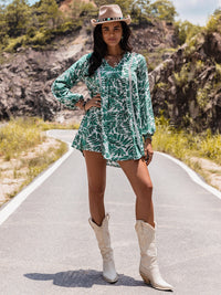 Hazel Blues® |  Long Sleeve V-Neck Mini Dress