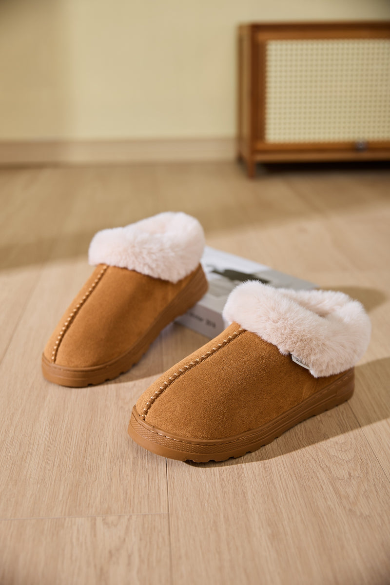 Hazel Blues® |  Faux Fur Round Toe Platform Slippers