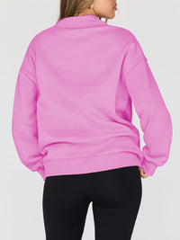 Hazel Blues® |  Mock Neck Drop Shoulder Long Sleeve Sweatshirt