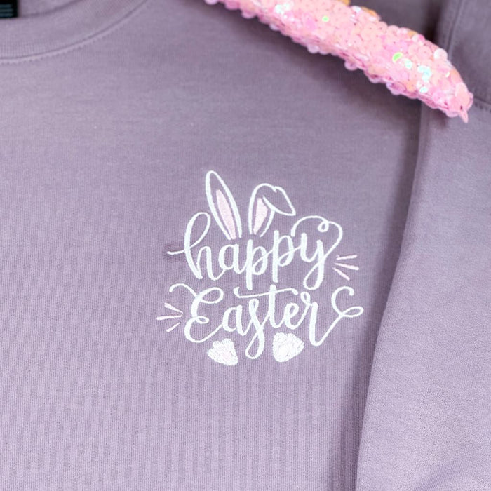 Hazel Blues® |  Happy Easter Embroidered Sweatshirt