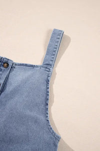 Hazel Blues® |  Wide Strap Denim Overalls with Pockets