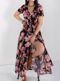 Hazel Blues® |  Floral V-Neck Slit Dress