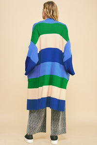 Hazel Blues® |  Davi & Dani Color Block Kimono Sleeve Open Front Cardigan