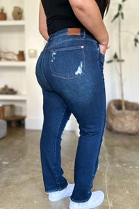 Hazel Blues® |  Judy Blue High Waist Rigid Magic Heavy Destroy Straight Jeans