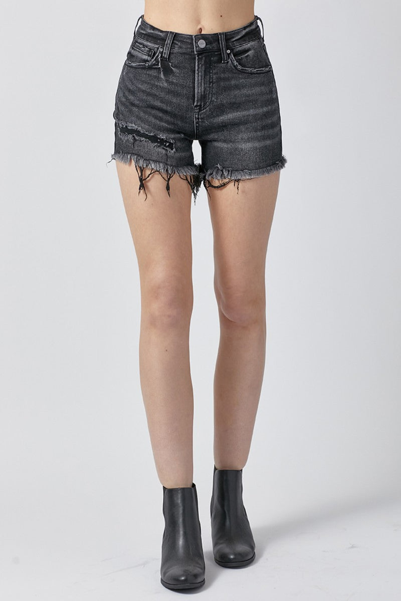 Hazel Blues® |  RISEN Raw Hem Denim Shorts with Pockets