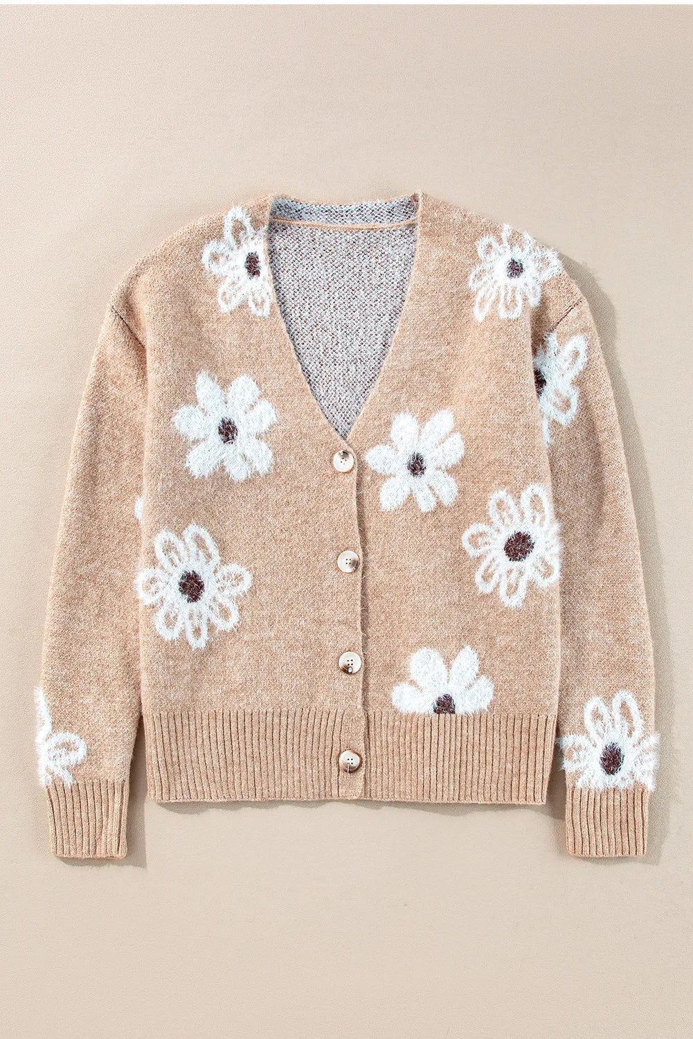 Hazel Blues® |  Flower Button Up Long Sleeve Cardigan