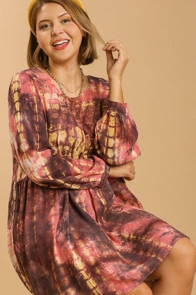 long sleeve babydoll dress Hem This fit and flare silhouette features a square neckline Hazel Blues | Umgee Tie