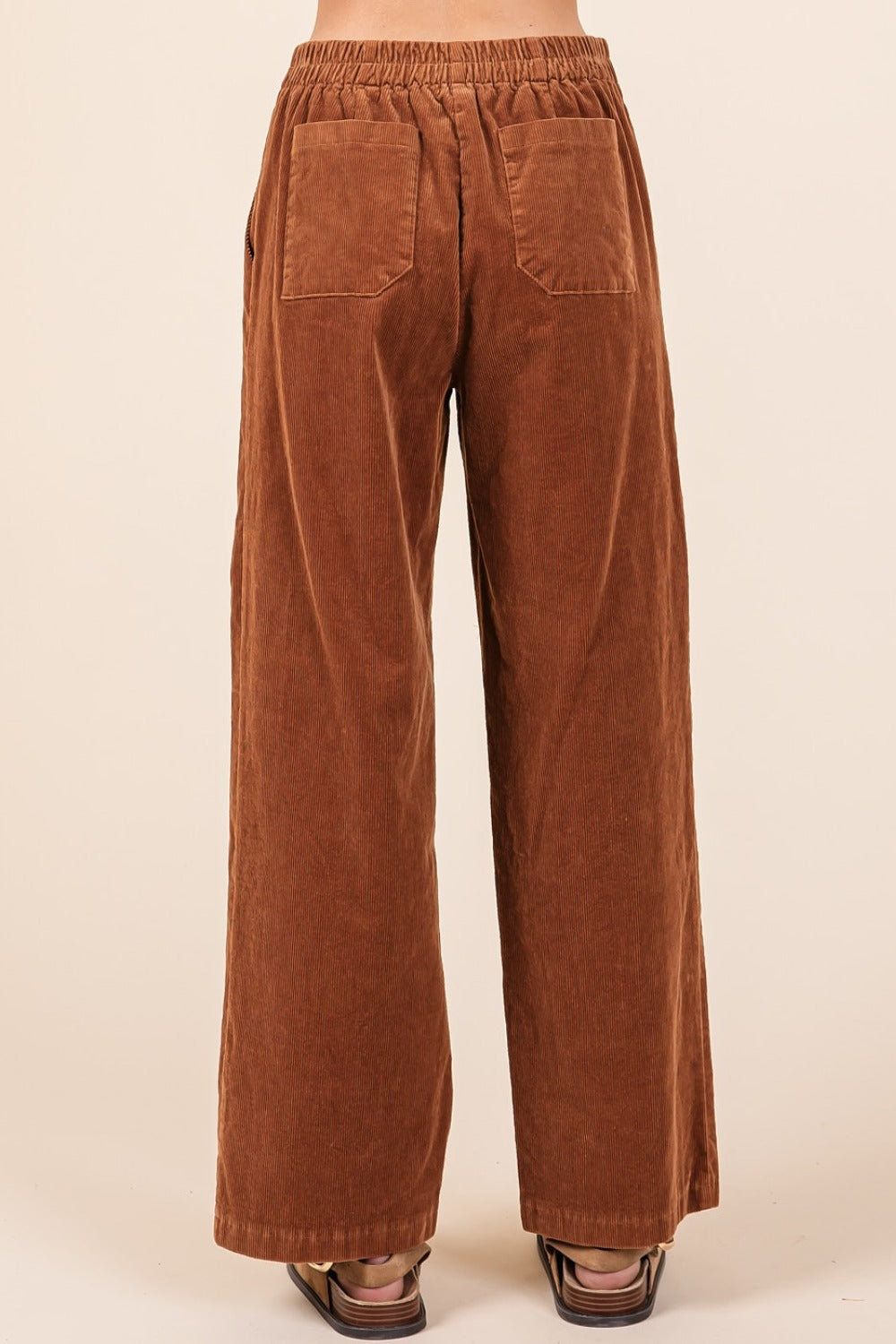 Hazel Blues® |  Mittoshop Corduroy Back Elastic Waist Pants