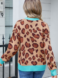 Hazel Blues® |  Leopard Round Neck Long Sleeve Sweater