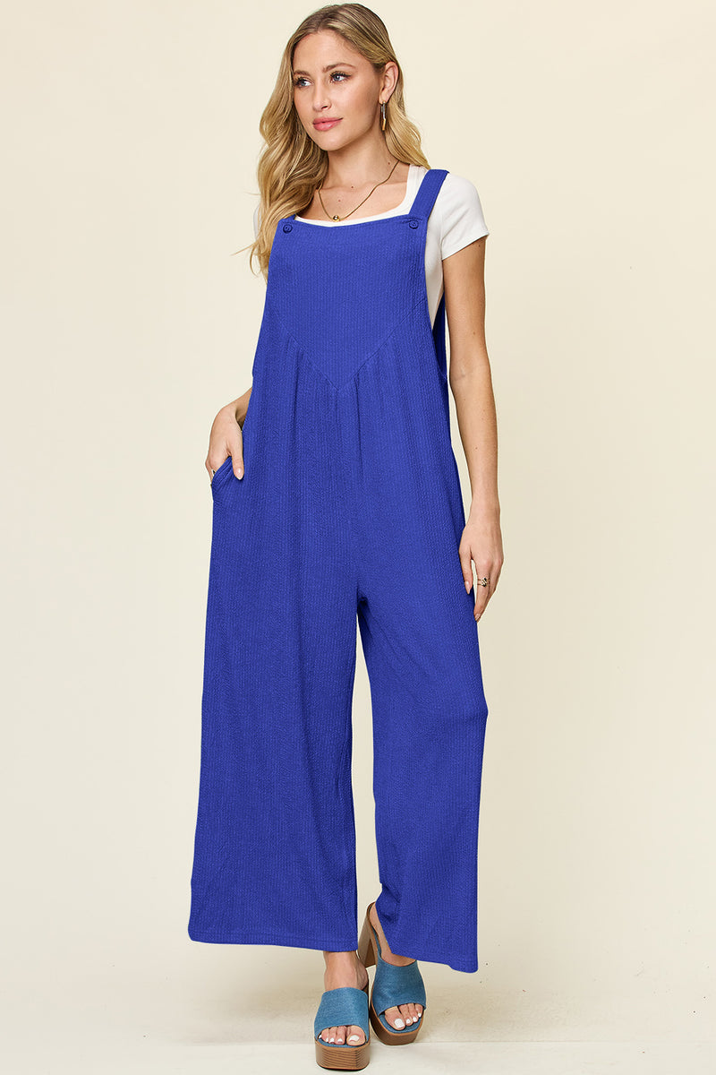 Hazel Blues® |  Double Take Texture Sleeveless Wide Leg Overall