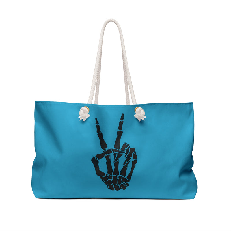 Hazel Blues® |  Skelton Peace Sign Weekender Bag