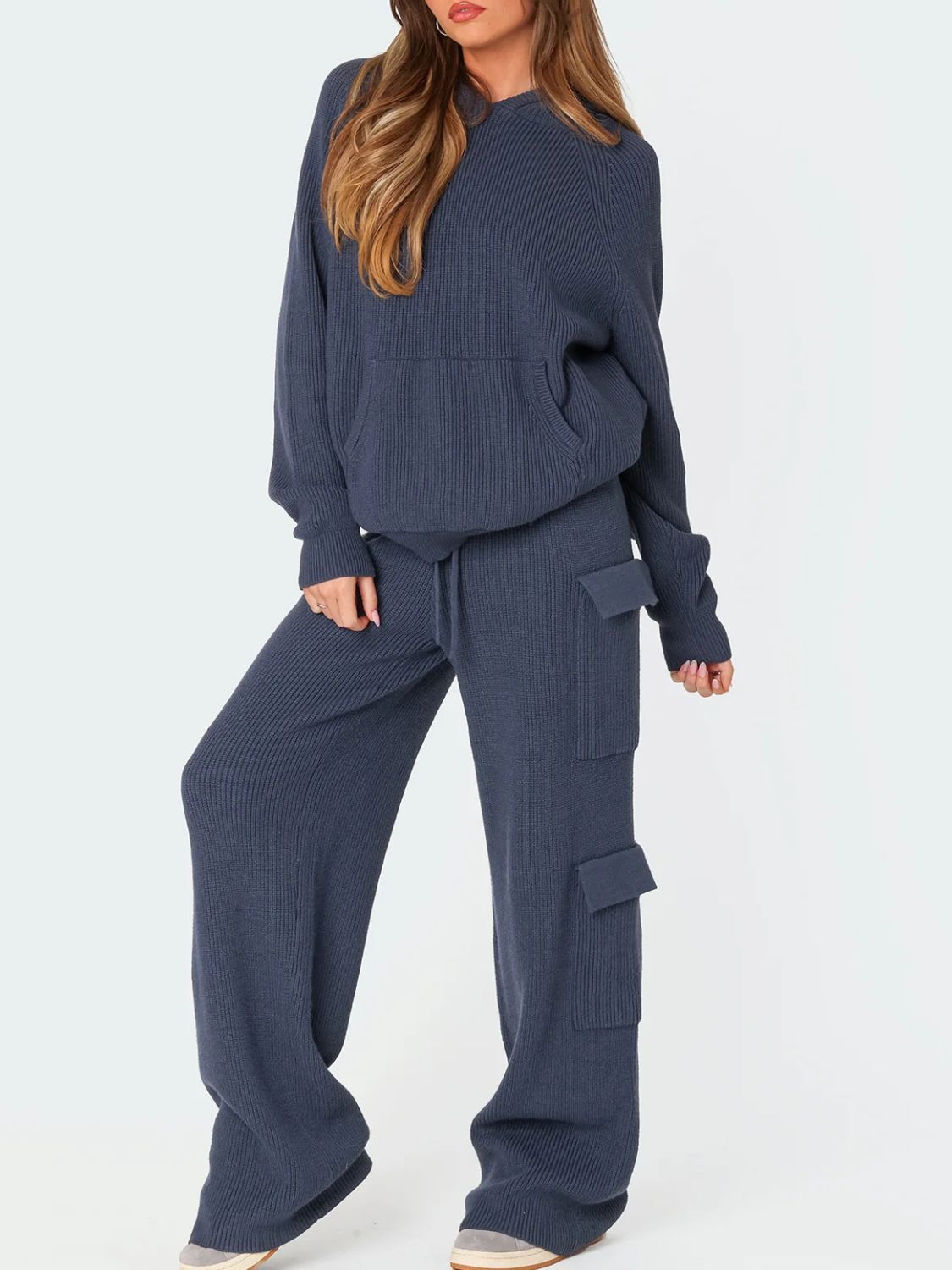 Hazel Blues® |  Long Sleeve Hooded Top and Pants Sweater Set