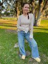 Hazel Blues® |  PREORDER: Beauty In The Details Lace Cuff Top in Two Colors