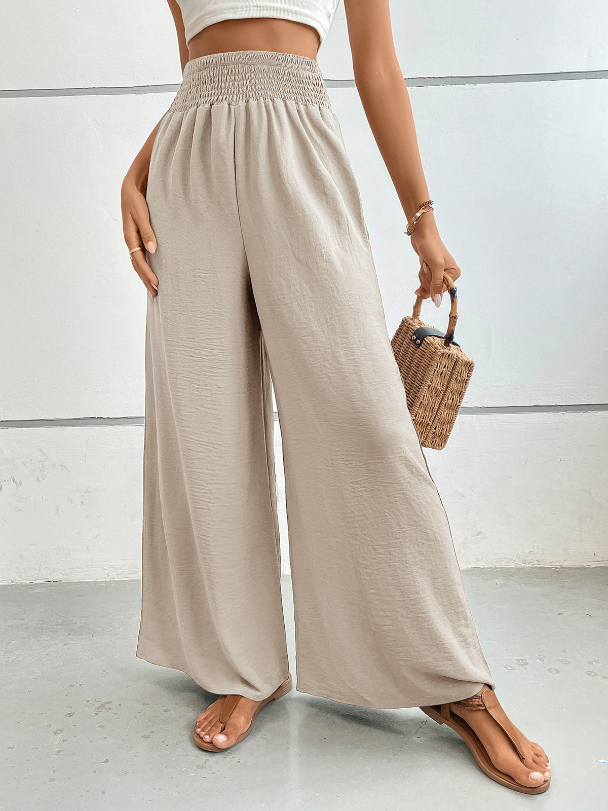 Hazel Blues® |  Perfee Wide Leg Pants with Pockets